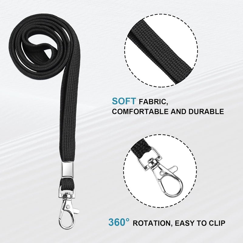 koorito 3 Pack Clear ID Badge Holder with Lanyard Black Lanyards with Vertical Waterproof ID Badge Holder for Office, School, Travel - Image 3